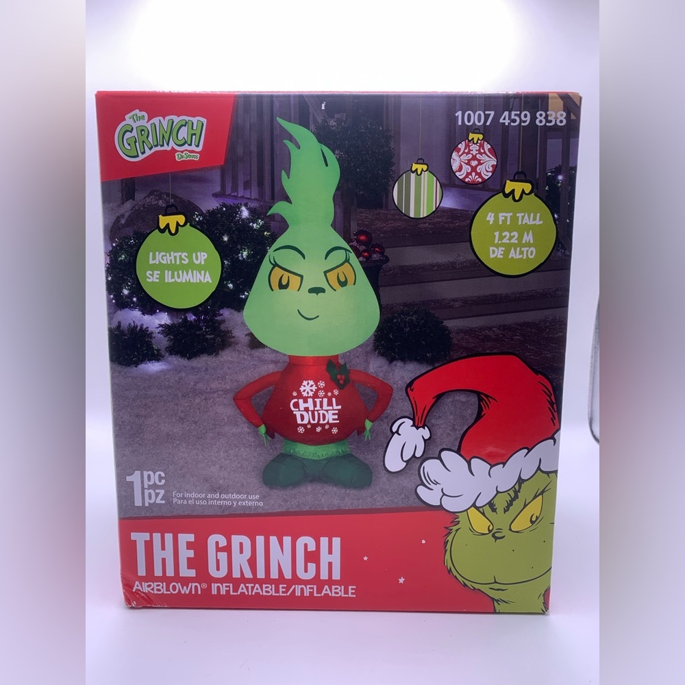 The Grinch 4ft CHILL DUDE Gemmy 2023 Inflatable NIB
